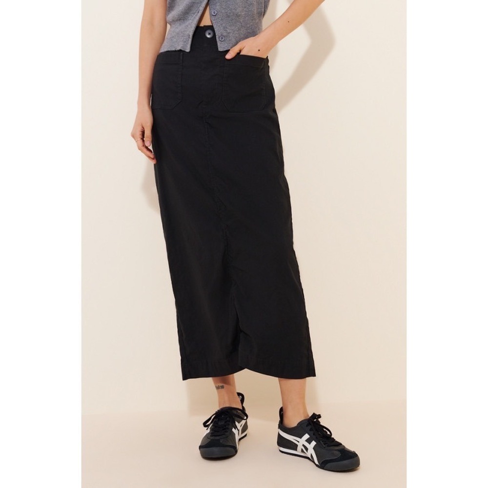 Maeve Anthropologie Colette Linen Blend Maxi Skirt Black XXS OB1790490 - Picture 2 of 8